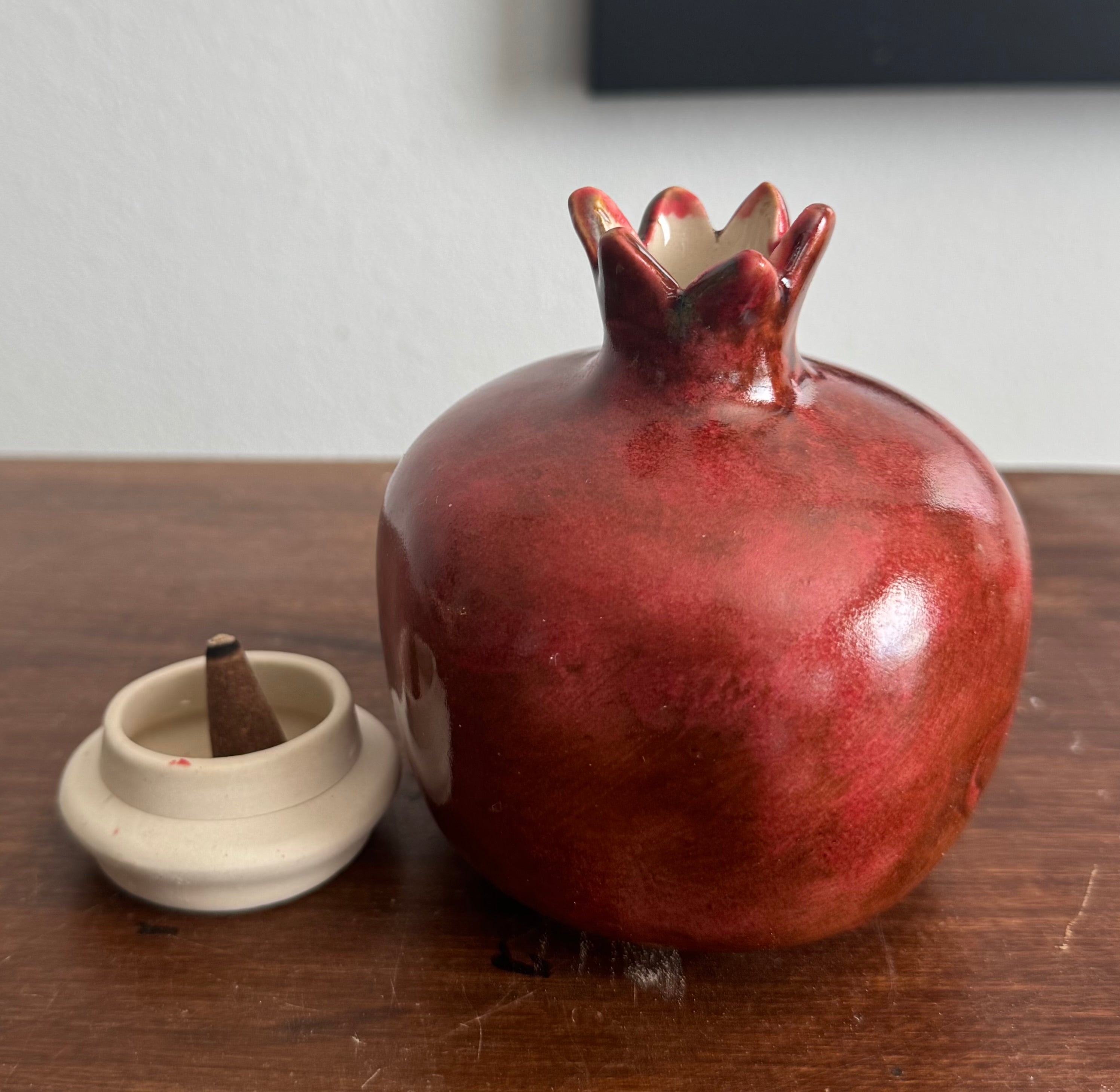 ceramic pomegranate  incense holder, incense cone holder