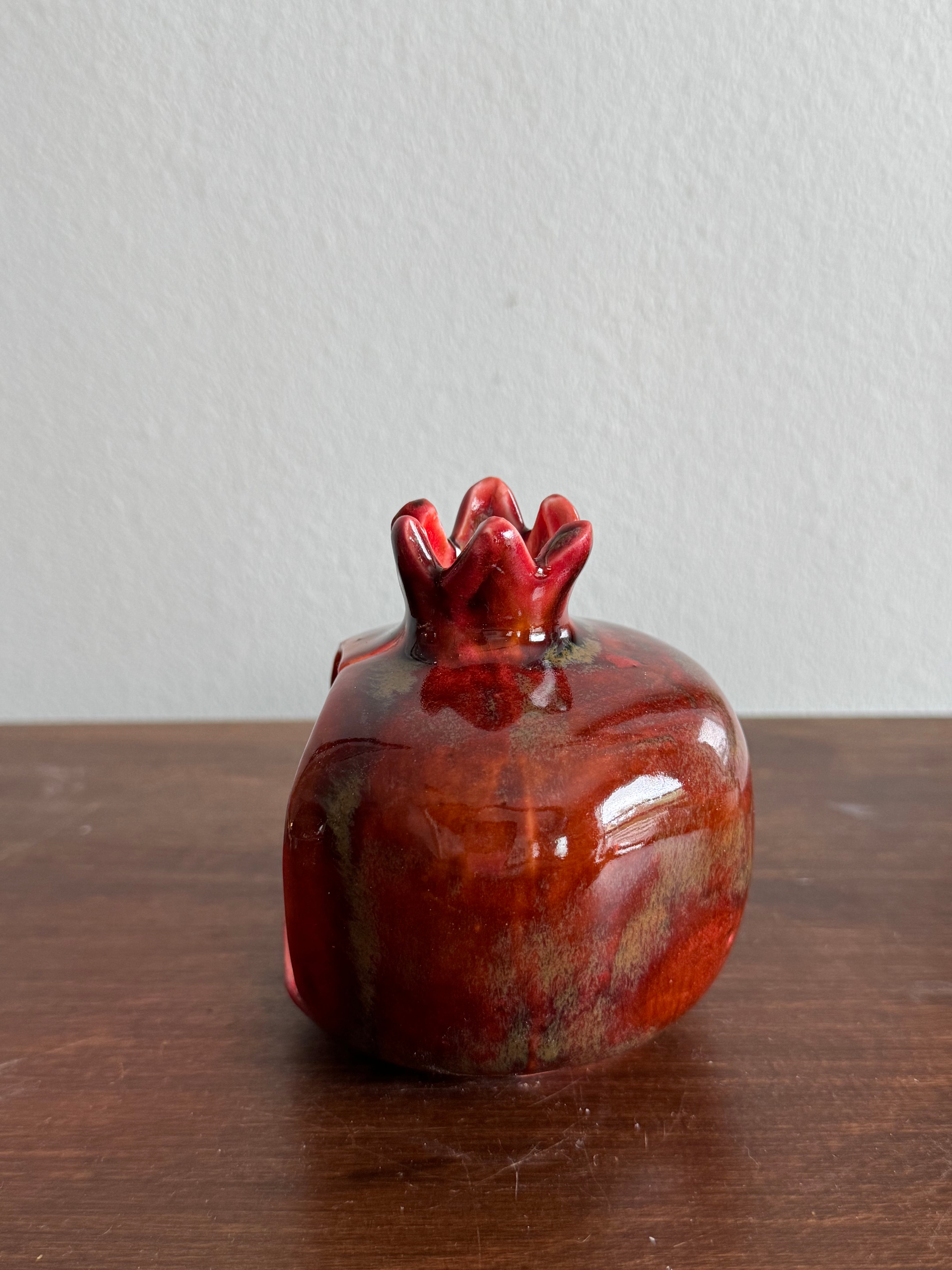 ceramic pomegranate  candle holder, votive holder, fake candle