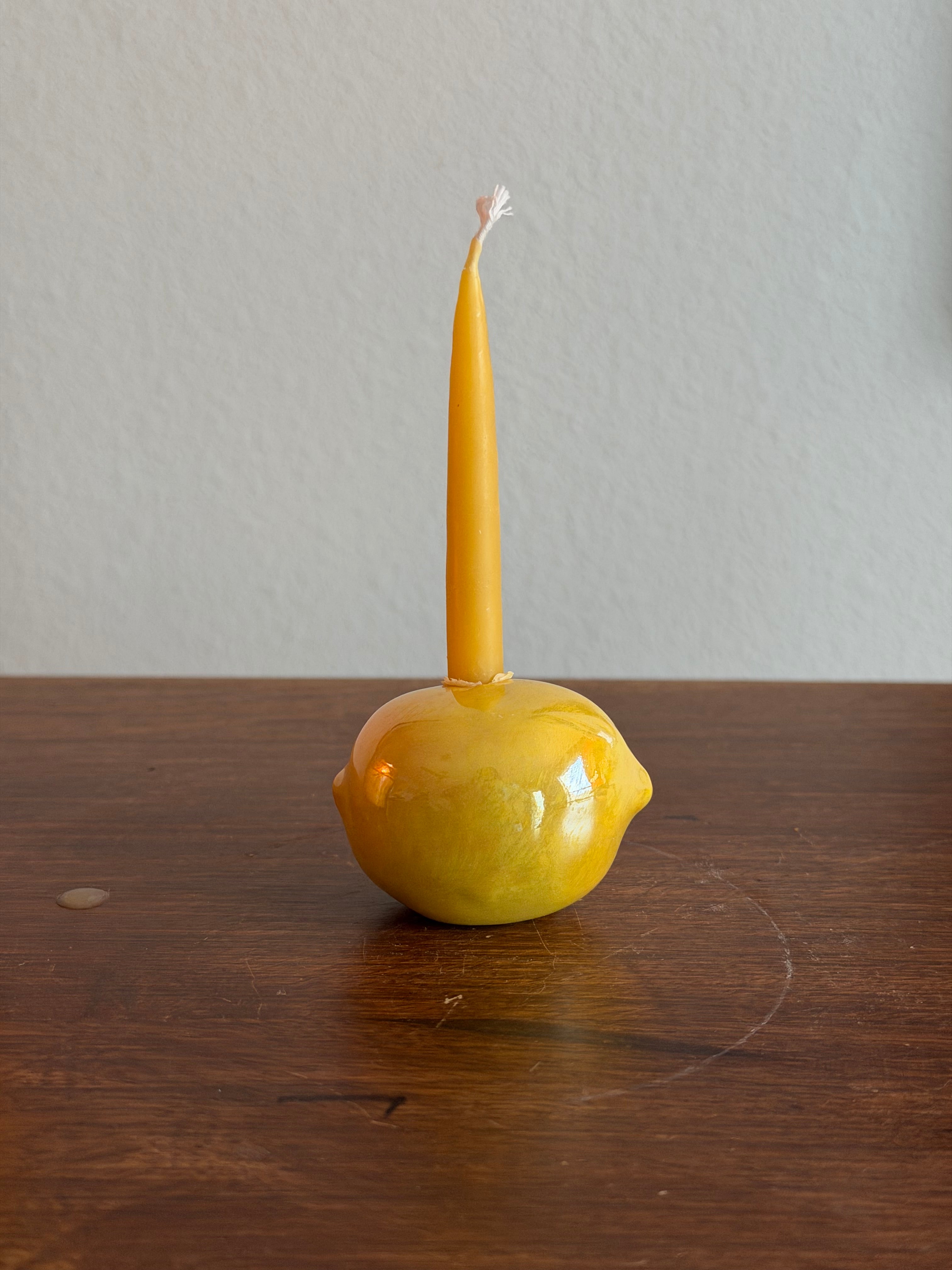 Lemon cake topper, candle holder