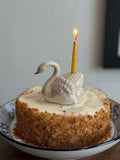 Handmade ceramic swan cake toppers, birthday candle holder, wedding, candle holder, gold