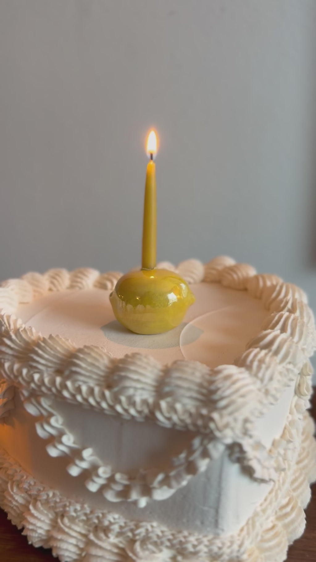 Lemon cake topper, candle holder