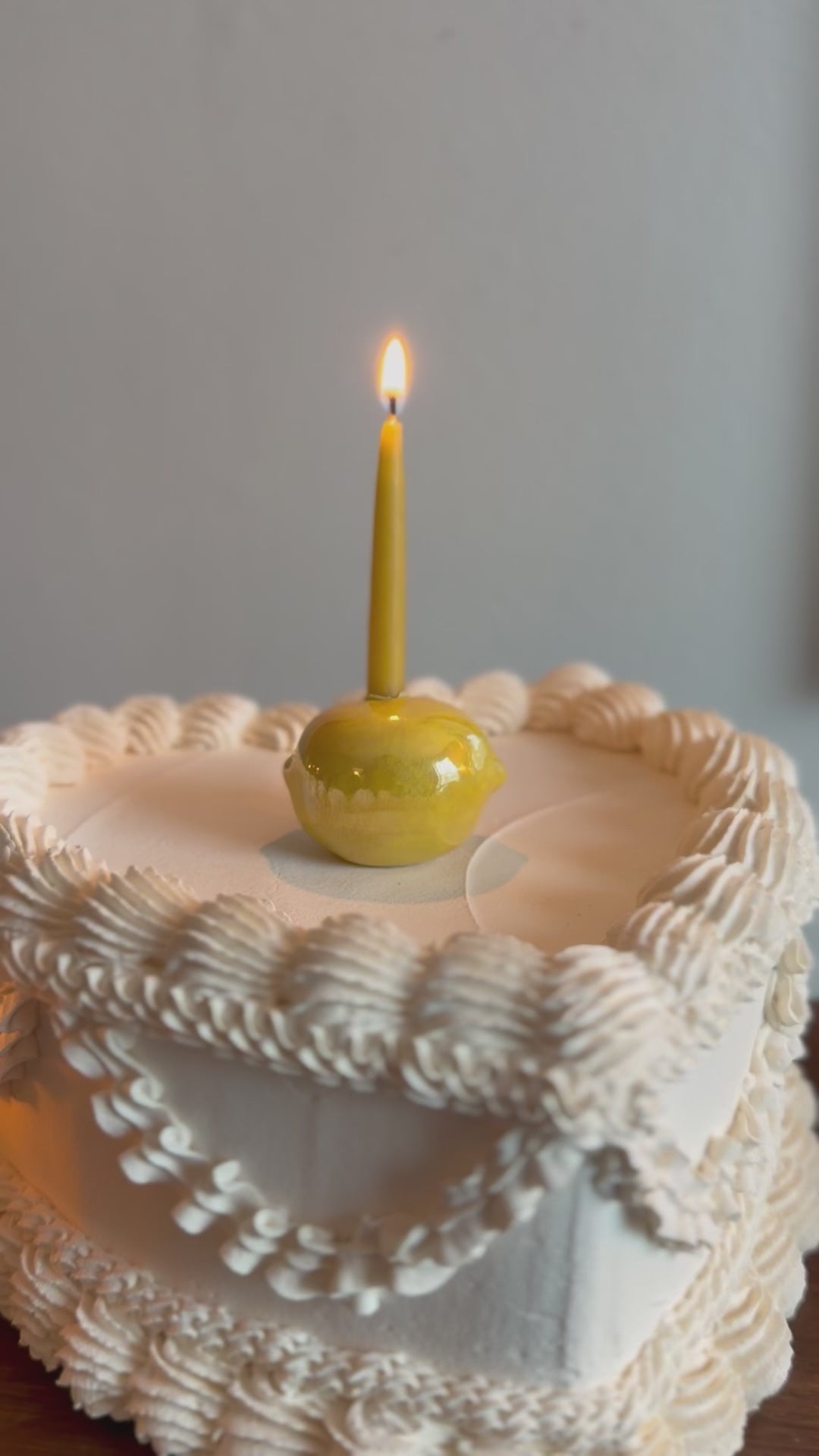 Lemon cake topper, candle holder